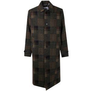 Les Deux Men "Maximilian" Patchwork Wool Coat